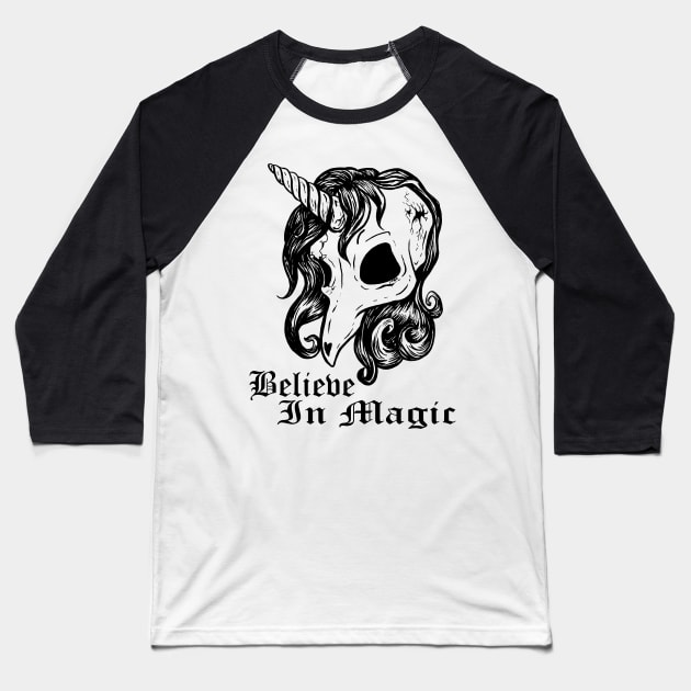 unicorn skull Baseball T-Shirt by tuiram